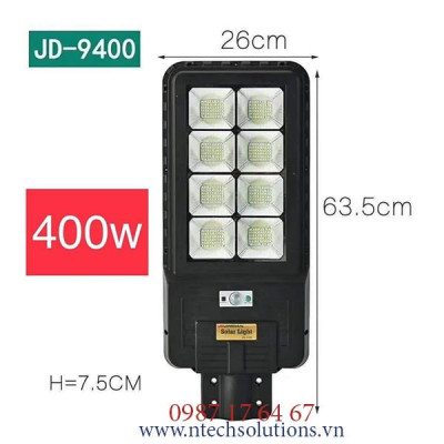 Đèn năng lượng mặt trời Jindian- Đèn đường NLMT Công suất 400W -Khung ABS- Chip Led "SMD"
