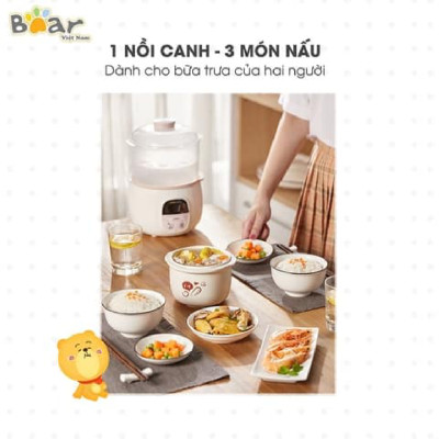 Nồi Nấu Chậm Bear 0.8L SUBE001. Hàng Chính Hãng