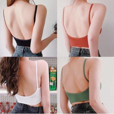 _Aó 2 dây thun gân_Áo ngực Bra 2 dây khoét lưng có đệm