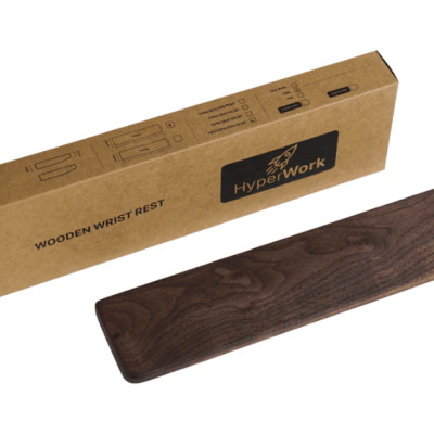 Kê tay gỗ Óc Chó HyperWork (Có dán feet) - Hàng Chính Hãng