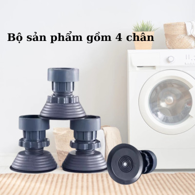 Combo 4 đế chống rung máy giặt + Sét 3 móc dán tường vàng tài lộc HT SYS