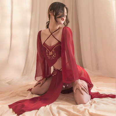 P103 Váy ngủ cổ trang kèm quần váy sexy - Đầm ngủ nữ cổ trang gợi cảm - Đồ ngủ nữ sexy