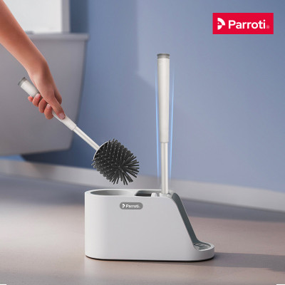 Cọ bồn cầu silicon, cọ toilet nhà vệ sinh 2 trong 1, có thể treo tường và cây gắp tóc Parroti Silicon SL02