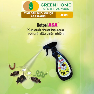 Tinh Dầu Xua Đuổi Chuột Greenhome, ASA Rapel, Chai 350ml, Thảo Mộc, An Toàn Cho Người Và Vật Nuôi