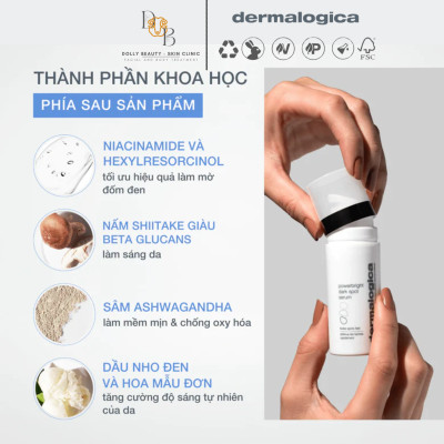 Tinh chất mờ nám sau 7 ngày sử dụng POWERBRIGHT DARK SPOT SERUM của Dermalogica - Dolly Beauty
