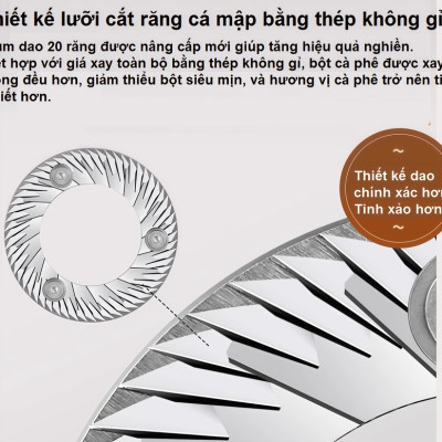 Máy xay hạt cà phê chuyên nghiệp dùng cho gia đình, quán cà phê vừa và nhỏ. Thương hiệu Mỹ cao cấp Shardor BD-CG301. HÀNG CHÍNH HÃNG