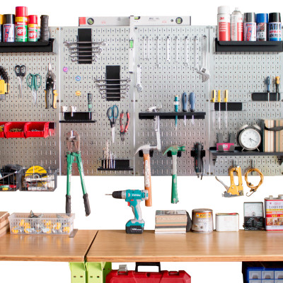 Giá treo mũi khoan Pegboard bằng thép sơn tĩnh điện - Phụ kiện cho bảng treo dụng cụ cơ khí