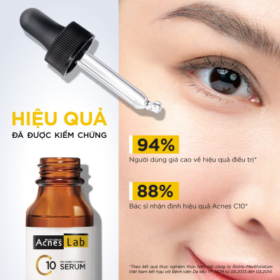 Seum VItamin C 10% dưỡng trắng mờ thâm sạm Acnes Lab C10 serum 15ml