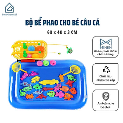 Bộ đồ chơi câu cá trẻ em kèm phao, rổ, vợt, cá, .... - Bể phao câu cá cho bé cao cấp loại 1, an toàn - Chính hãng MINIIN
