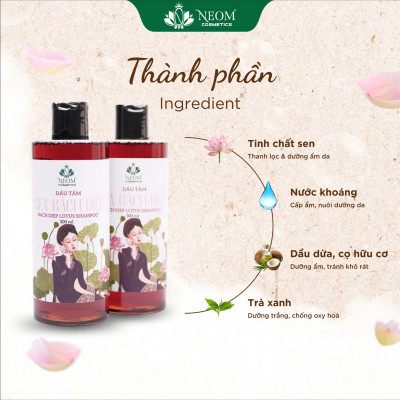 Dầu tắm Sen Bách Diệp dầu tắm thảo dược dưỡng da giúp kháng khuẩn, ngăn ngừa mụn