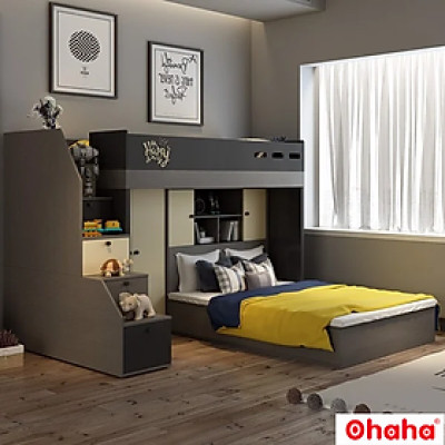 [Miễn phí giao hàng và lắp đặt tại TP.HCM] GIƯỜNG TẦNG THÔNG MINH ĐA NĂNG OHAHA - GTĐN003