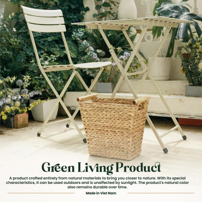 Sọt lục bình có tay cầm, giỏ để đồ đa năng, đồ để văn phòng tiện dụng, sọt rác văn phòng