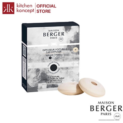 Maison Berger - Bộ tinh dầu xe hơi, khử mùi hương Woody  - 2 cái