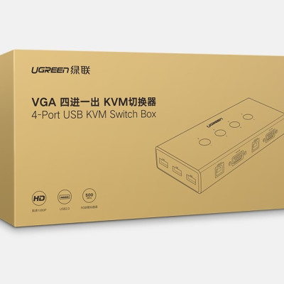 Bộ chuyển tín hiệu 2 CPU dùng 1 màn hình KVM Switch USB Ugreen 50280 - Hàng Chính Hãng