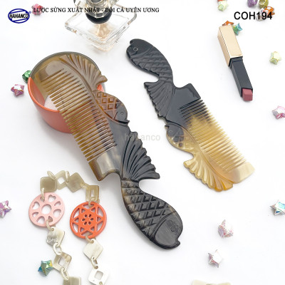  Lược Sừng Vân Nưa Đôi Cá Uyên Ương (Size: XL - 20cm) thể hiện tình yêu vĩnh cửu - Mẫu Cao Cấp Siêu Đẹp - COH194