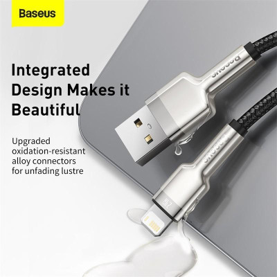 Cáp sạc nhanh, siêu bền Baseus Cafule Metal Series dùng cho iPhone/ iPad (2.4A, USB A )