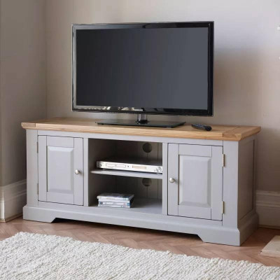 Tủ TV 2 Cánh St.Ives Gỗ Sồi Ibie LV2STIO - Xám (140 x 42 cm)