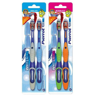 [ Mua 2 tặng 1 set kit ] Bộ đôi bàn chải đánh răng Vàng siêu mềm Pierrot