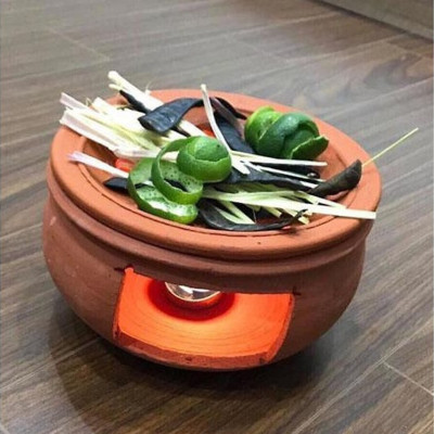 Bếp xông đốt bồ kết chanh sả tươi khử khuẩn không khí (Mầu đất ngẫu nhiên) - 16cm