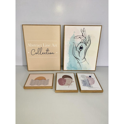 Bộ 2 tranh canvas decor phong cách minimalist, trừu tượng hiện đại - AR107