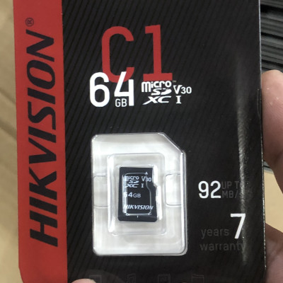 Thẻ nhớ HIKVISION 64GB microSD HS-TF-C1(STD)/64G class 10, up to 92mb/s, chuyên camera wifi, điện thoại - Hàng chính hãng bảo hành 7 năm