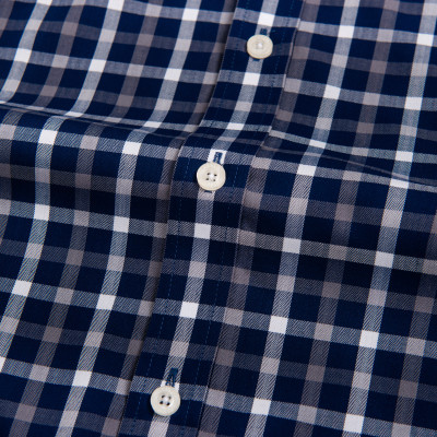 Áo Sơ Mi Nam Cộc Tay Kẻ Caro Màu Xanh Trắng Aligro Algs-c109