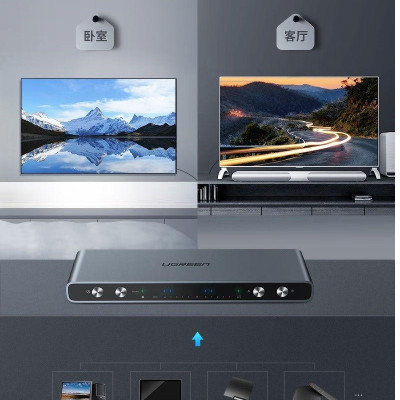 Ugreen UG4021640216TK Màu Đen Bộ gộp HDMI 4 vào 2 ra có kèm âm thanh - HÀNG CHÍNH HÃNG