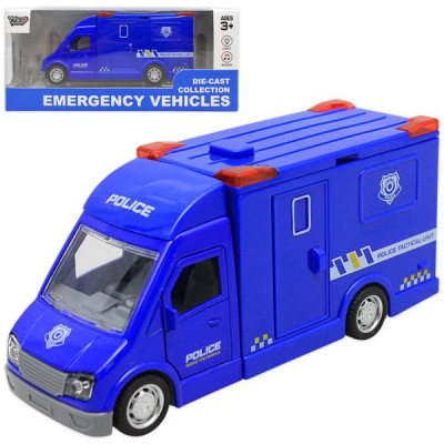 Đồ Chơi Mô Hình Xe Van Cảnh Sát Có Đèn Và Âm Thanh - Vecto VT33K - Màu Xanh