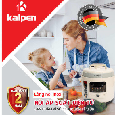 Nồi áp suất điện lòng nồi Inox Kalpen P5 dung tích 6L công suất 1300W chuẩn Đức, bảo hành 2 năm - Hàng chính hãng