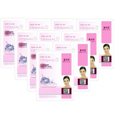 [ Tặng thêm 2 miếng ] Set 10 Mặt nạ dưỡng da tinh chất Collagen Dermal