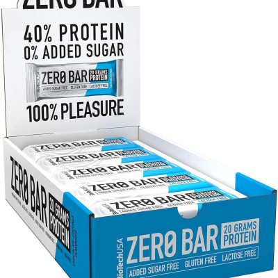 Bánh Protein Biotech USA Zero Bar (50g, 20 bánh), Bánh Bổ Sung Protein giúp Phục Hồi Phát Triển Cơ