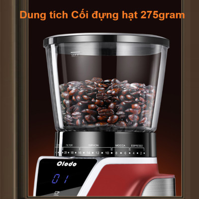Máy xay hạt cà phê Espresso 31 chế độ Olodo cao cấp CG-001, công suất 165W - Hàng chính hãng