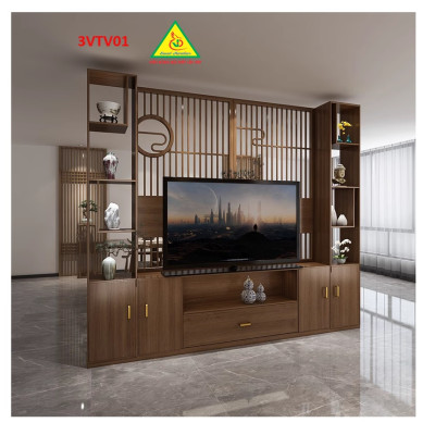 Kệ tivi kiêm vách ngăn phòng khách và nhà bếp 3VTV01 - Nội thất lắp ráp Viễn Đông