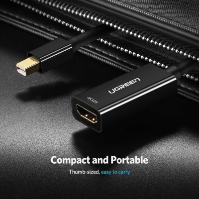 Ugreen UG40360MD112TK 25CM màu Đen Cáp chuyển đổi Mini DP sang HDMI hỗ trợ phân giải 4K x 2K - HÀNG CHÍNH HÃNG