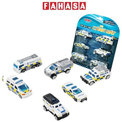 Bộ 6 Đồ Chơi Mô Hình Hợp Kim - Bộ Sưu Tập Xe Cảnh Sát - Winka DK81397