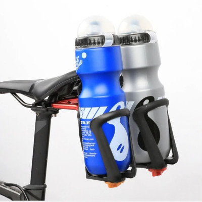 Giá gắn bình nước đôi hợp kim nhôm SSJ-02, giá cố định dưới yên xe đạp mở rộng (không kèm gá bình) phù hợp xe đạp địa hình, xe đua, fixed gear, khung nhôm kèm phụ kiện- Mai Lee