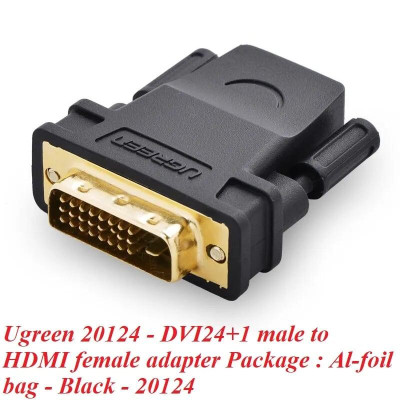 Ugreen UG2012420124TK Màu Đen Đầu chuyển đổi DVI 24 + 1 sang HDMI âm - HÀNG CHÍNH HÃNG