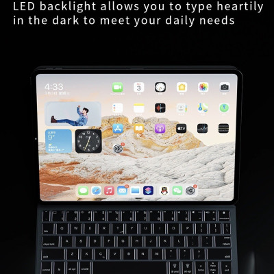 Bao bàn phím Wiwu Magic Keyboard MK109 cho Ipad 10.9", 11", 12.9" có cảm ứng nguồn hiển thị pin thời gian thực, tích hợp nam châm - Hàng chính hãng