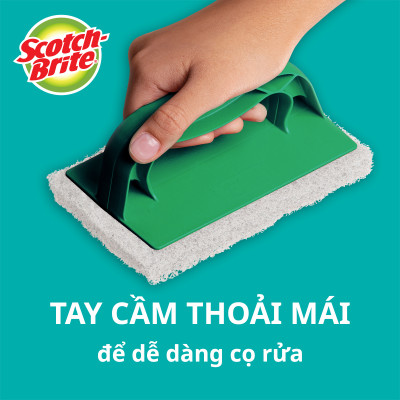 Bàn chải chà sàn nhà tắm bằng cước siêu sạch Scotch Brite 3M - Đa năng, tay cầm nhựa cao cấp, dễ dàng thay thế lớp cước, không gây trầy xước 5300