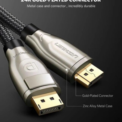 Ugreen UG30118DP107TK 1M Màu Đen Cáp 2 Đầu Displayport V1.2 cao cấp hỗ trợ 4K*2K 60GHz - HÀNG CHÍNH HÃNG