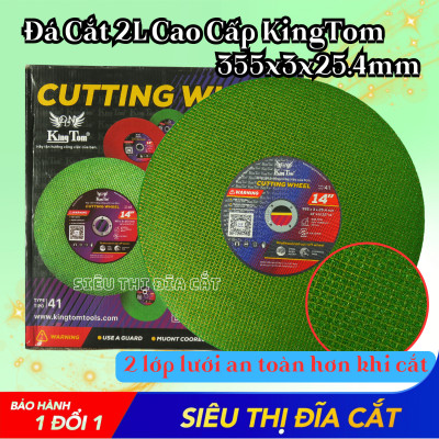 Đá Cắt 2L Cao Cấp KingTom 355x3x25.4mm - Lốc 5 Viên