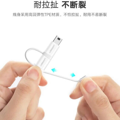 Ugreen UG40767US185TK 1m màu Bạc Cáp dữ liệu USB 3trong1 micro + lightning + mini USB + truyền dữ liệu từ máy tính ra điện thoại - HÀNG CHÍNH HÃNG