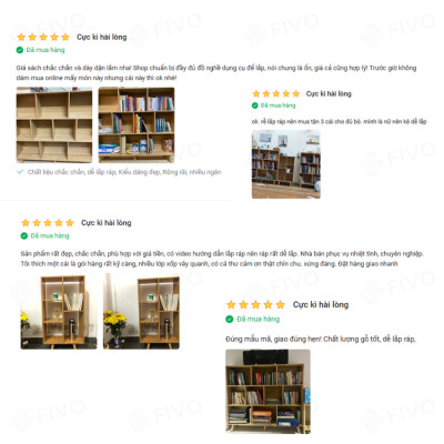 Tủ Kệ Sách Gỗ Đa Tầng 4 Chân Cao Cấp FIVO Mẫu FB60 Màu Gỗ, Nội Thất Lắp Ráp Đơn Giản, Nhiều Ngăn Rộng Rãi (Có Kèm Tấm Lưng)