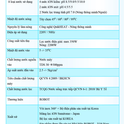 Máy Lọc Nước Điện Giải Ion Kiềm ROBOT IonSmart 38 Nóng Thông Minh - Hàng Chính Hãng