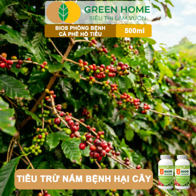 Chế Phẩm Sinh Học Bacte Bios Phòng Bệnh Cà Phê Hồ Tiêu, Green Home, Chai 500ml, Hiệu Lực Nhanh Mạnh