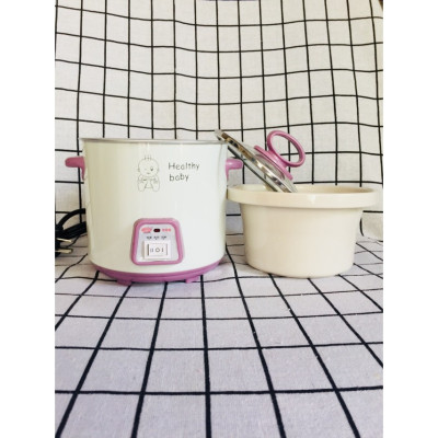 Nồi Chưng, Tiềm Yến, Nấu Cháo, Soup, hầm chậm... bằng điện 0,7Lít GX 07A (nắp kính hồng)- Hàng nhập khẩu