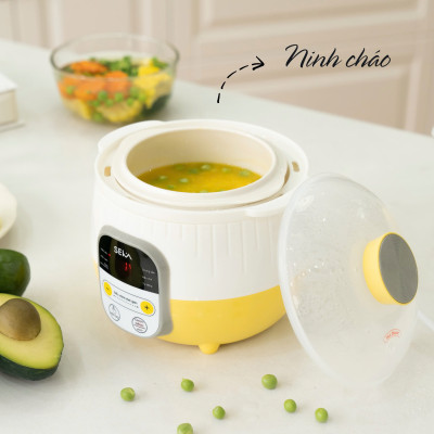 (Model 2025) Nồi Nấu Chậm Đa Năng SEKA SK6132 Nồi Nấu Cháo, Ninh Hầm Hấp 0.8L Hàng Chính Hãng