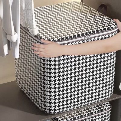 Giỏ Đựng Đồ Sọc Caro Trắng Đen – Gấp Gọn, Đa Năng, Dày Dặn, Dùng Cho Gia Đình, Du Lịch, Dọn Nhà