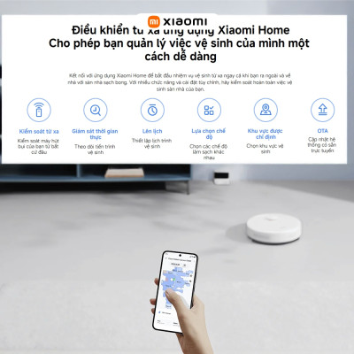 Robot Hút Bụi Lau Nhà Xiaomi Robot Vacuum S40C - Lực hút 5000 Pa - Tránh Vật Cản - Hàng Chính Hãng
