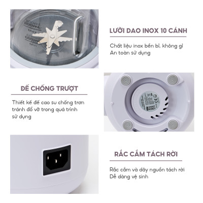 Máy làm sữa hạt đa năng Lebenlang LBL1689, 500W, 800ml, tiết kiệm thời gian, có hẹn giờ, bảo hành 2 năm - hàng chính hãng
